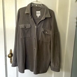Oversized comfy Shacket grey fleece women’s XL XXL